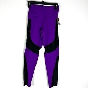 Bootyqueen Leggings Womens size medium Purple workout mesh side panel